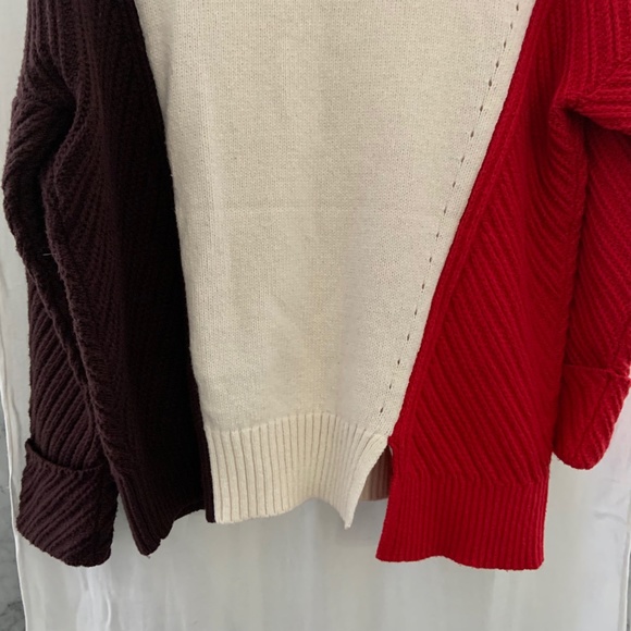 French Connection Colourblock Wool / Cotton Blend Oversized Knit Sweater - Picture 4 of 10